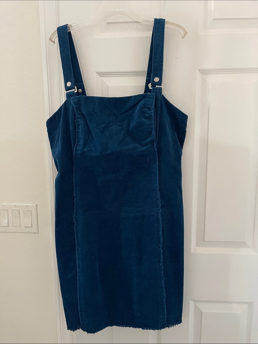 Forever 21 Teal Velvet Pinafore Mini Dress
